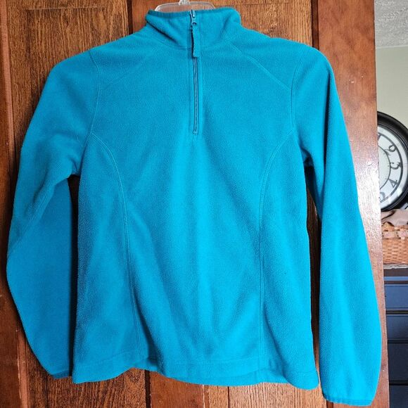 Womens Turquoise Blue ¼ Zip Fleece Sweater Small Cozy Activewear Pullover - Picture 1 of 5